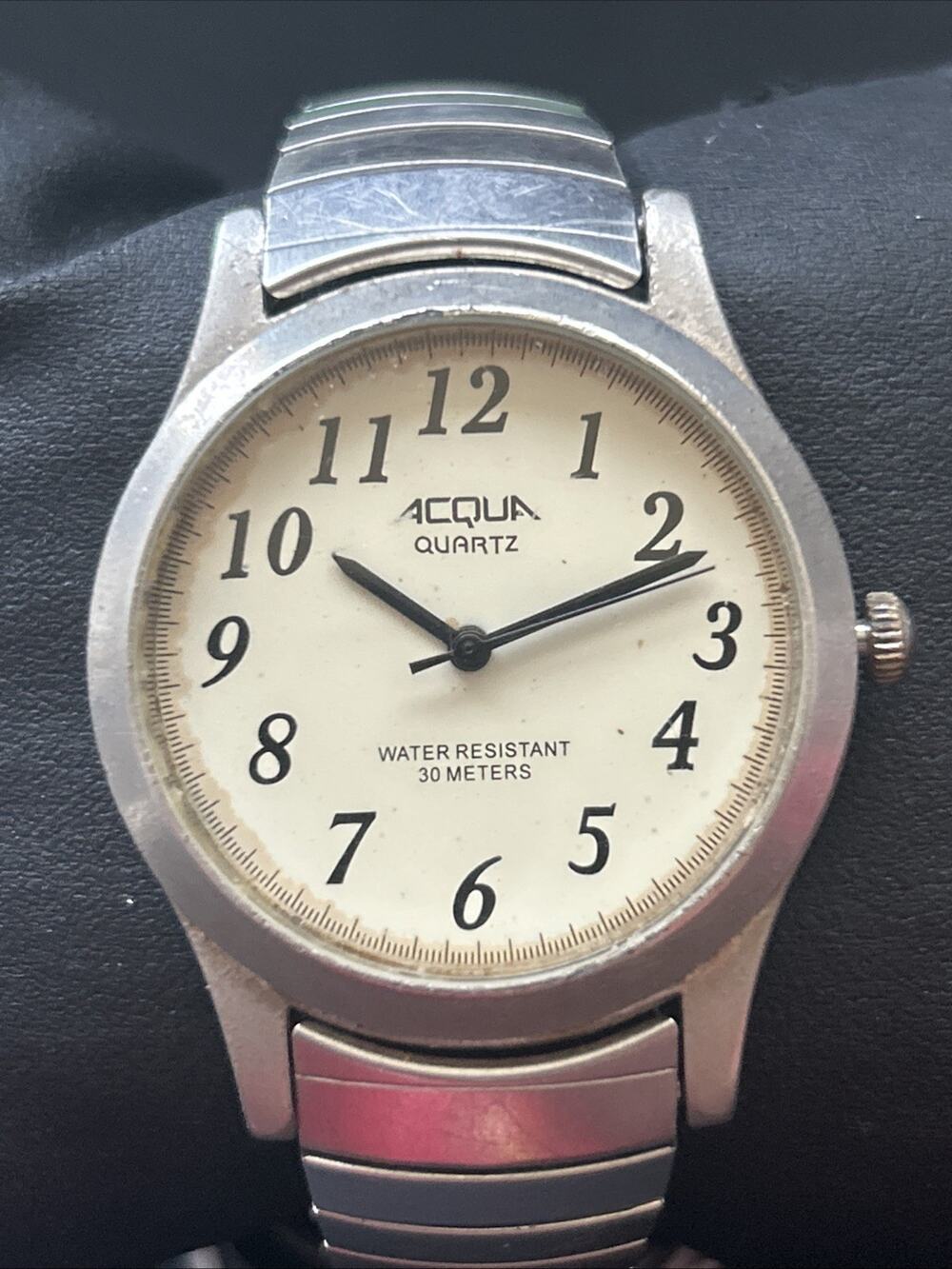 Acqua Silver Tone Stretch Band Quartz Watch